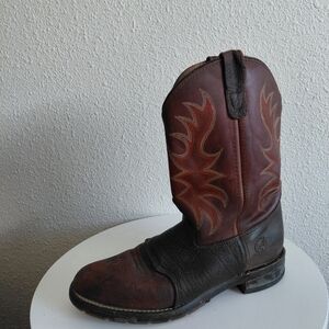 Double-H Boots 6F04546 Mens 9D Workflex Wide Square Comp Toe Roper Brown